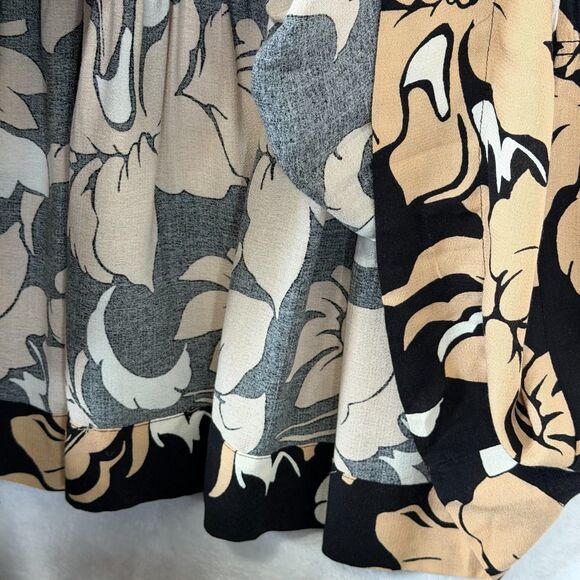 Soft Surroundings Halona Maxi Skirt Large Black/Beige Floral Tiered Boho Chic - Picture 9 of 16